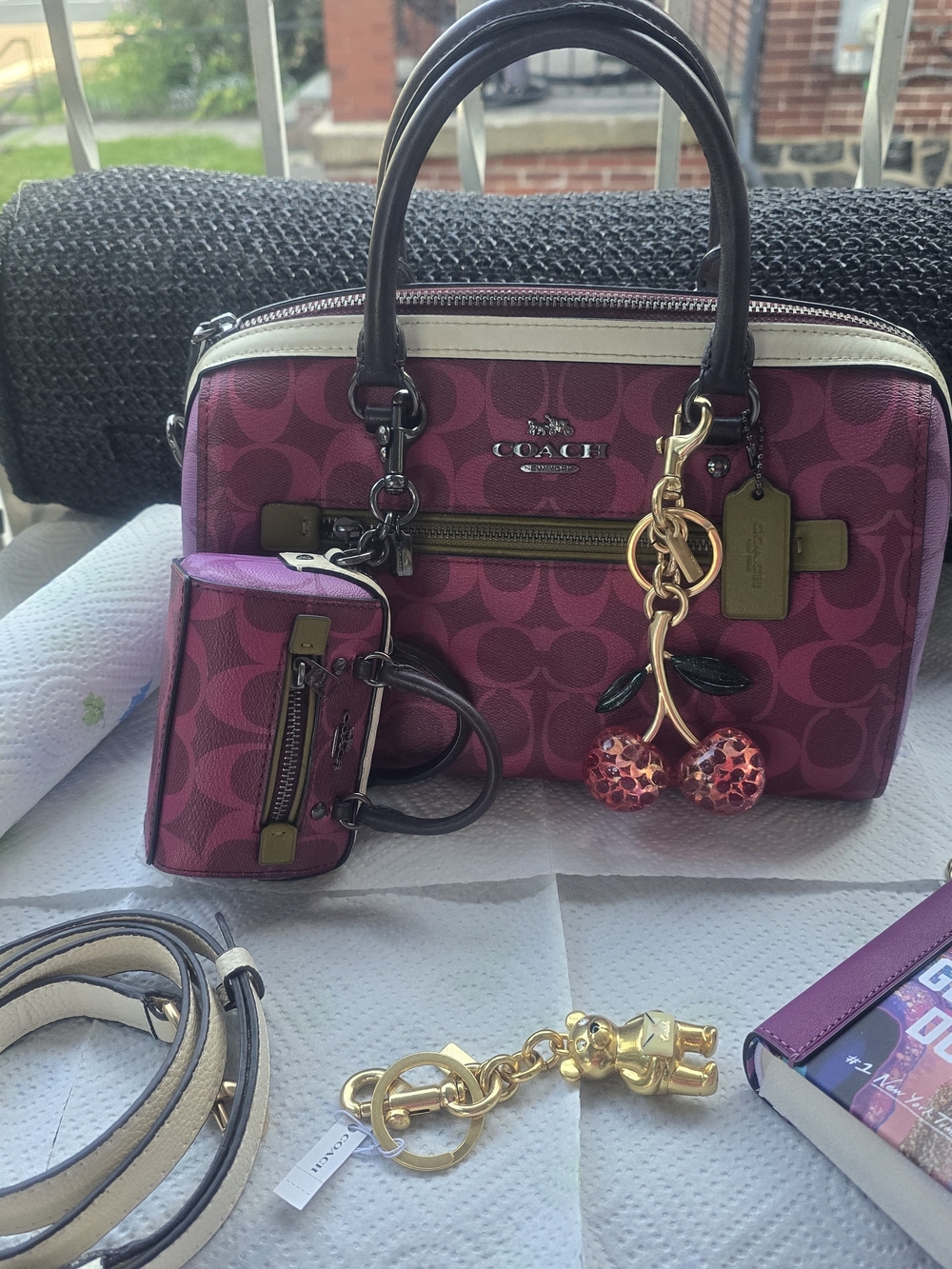 Coach Pink Signature Satchel and Mini Bag Set - Picture 11 of 12